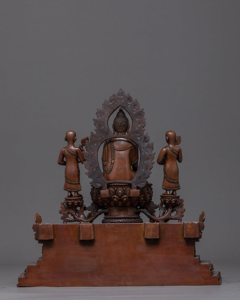 Shakyamuni Buddha With Disciples Sculpture | Himalayan Art of Nepal
