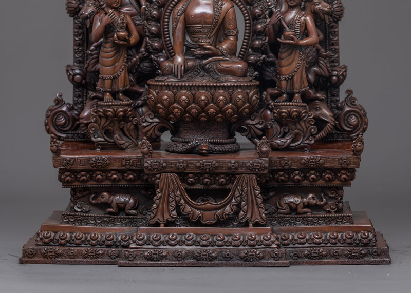 Shakyamuni Buddha With Disciples Sculpture | Himalayan Art of Nepal