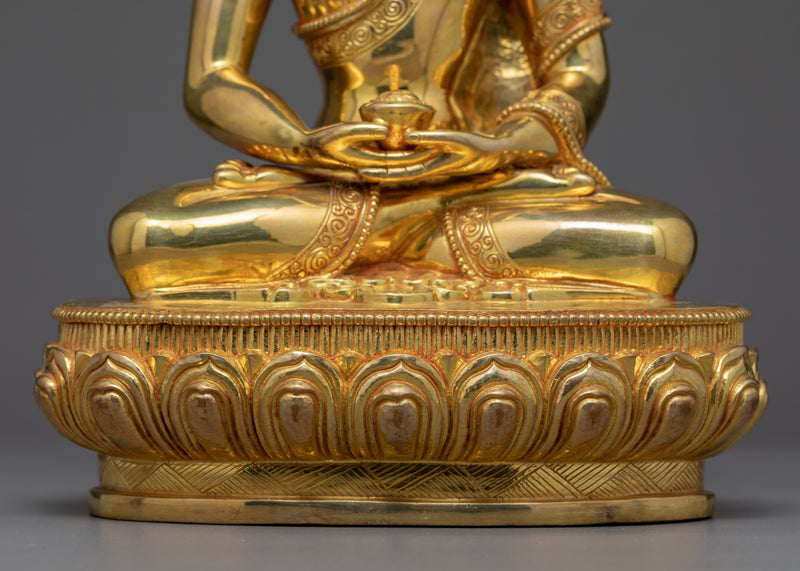 Seated Buddha Amitabha Statue | 24k Gold Gilded Art