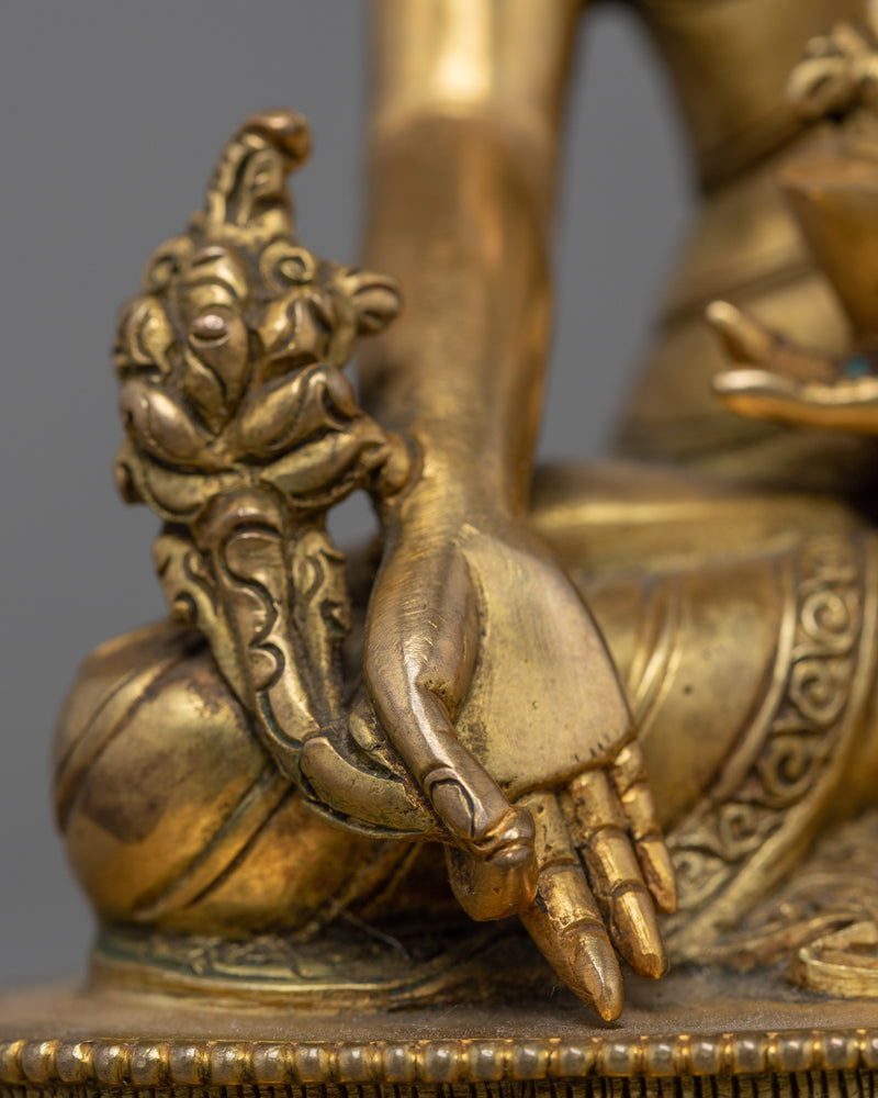 Blue Buddha Medicine Sculpture | Traditional Himalayan Art