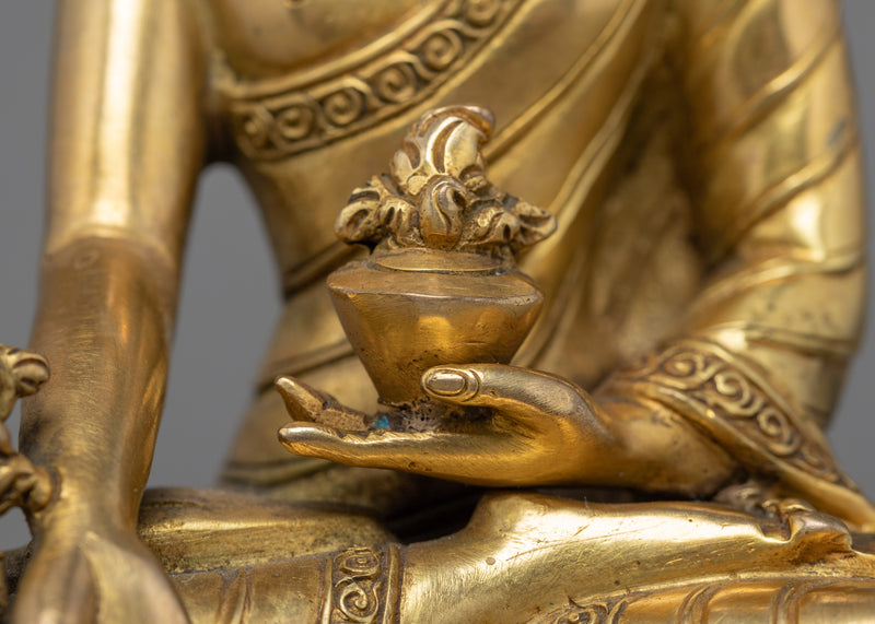 Blue Buddha Medicine Sculpture | Traditional Himalayan Art