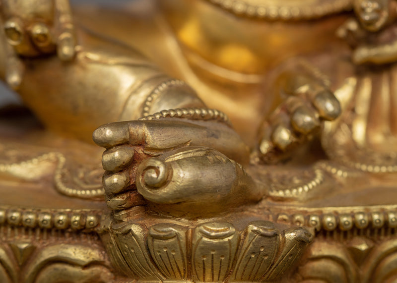 Dzambhala Buddhist Sculpture | Gold Glided Himalayan Art