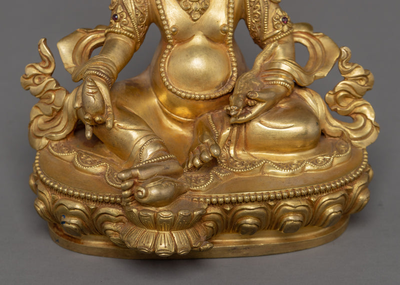 Dzambhala Buddhist Sculpture | Gold Glided Himalayan Art