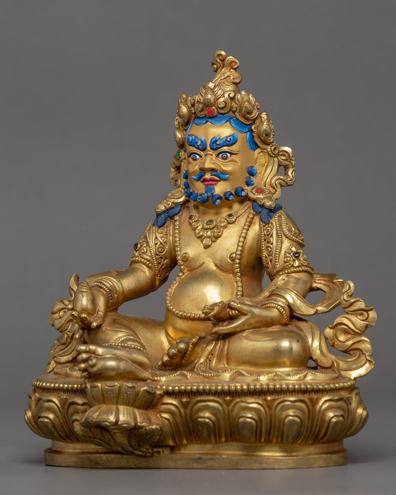 Dzambhala Buddhist Sculpture | Gold Glided Himalayan Art