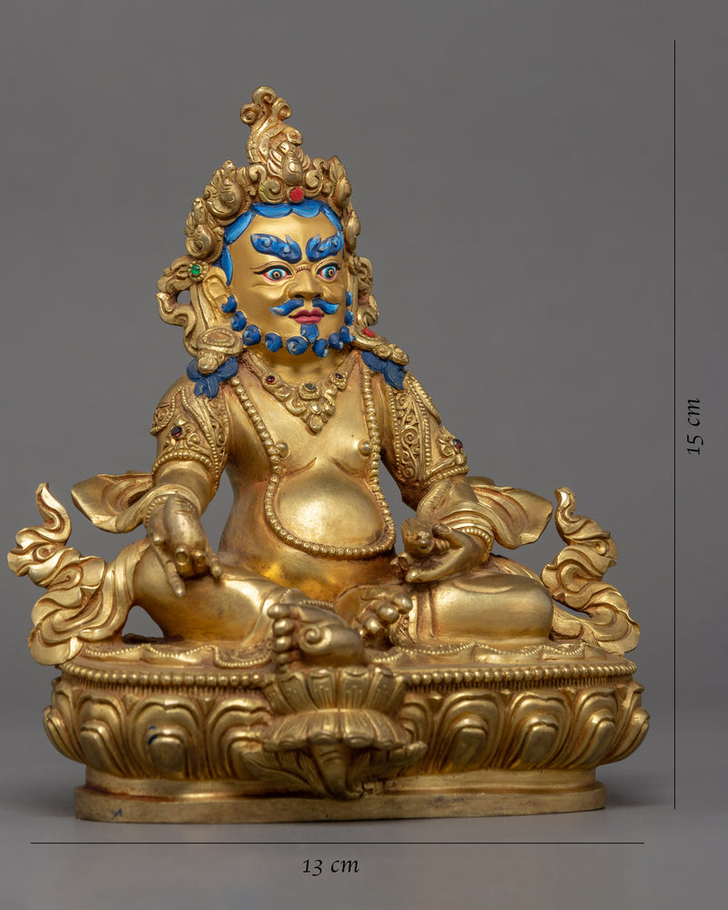 Dzambhala Buddhist Sculpture | Gold Glided Himalayan Art