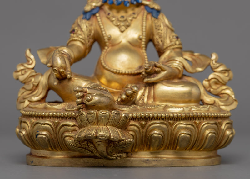 Dzambhala Buddhist Sculpture | Gold Glided Himalayan Art
