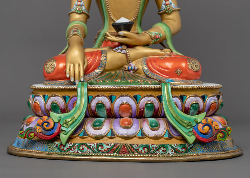 Siddhartha Gautama Art |  Gold Glided Himalayan Statue