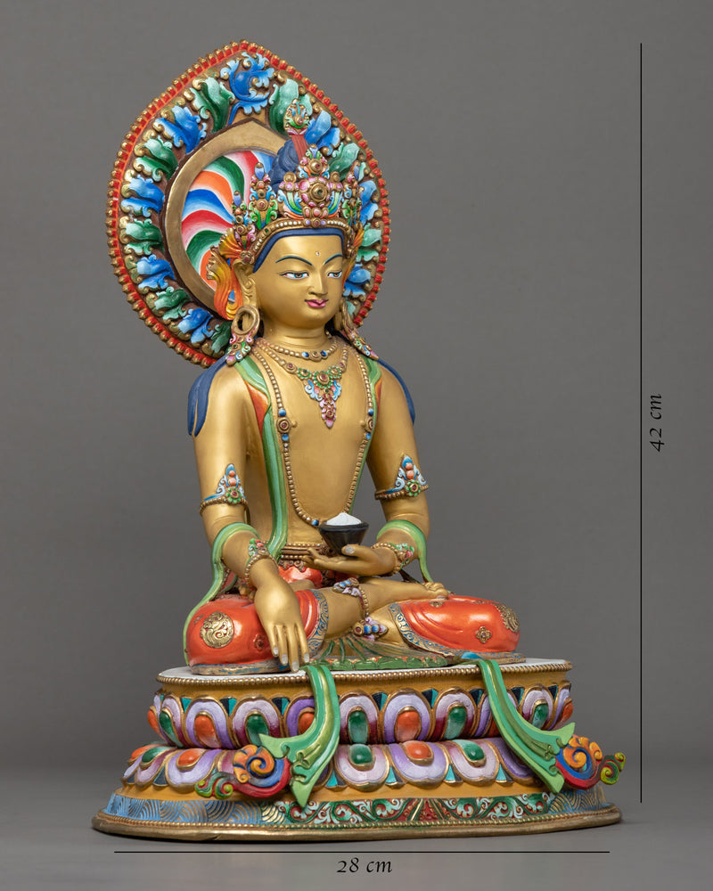 Siddhartha Gautama Art |  Gold Glided Himalayan Statue
