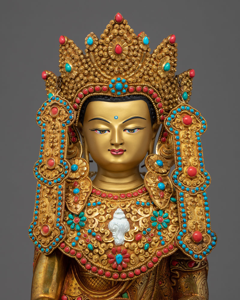 Gautama Siddhartha Buddha | Gold Glided Himalayan Artwork