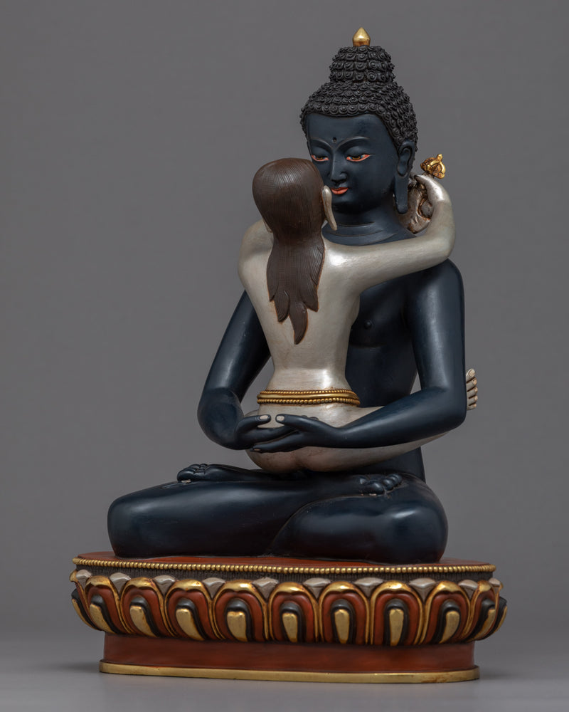 Samantabhadra With Consort Sculpture | Traditionally Hand-Carved Statue