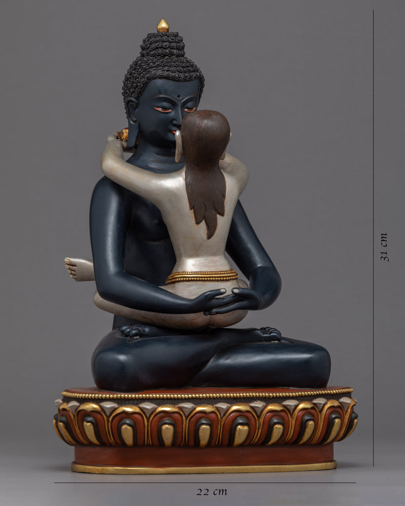 Samantabhadra With Consort Sculpture | Traditionally Hand-Carved Statue