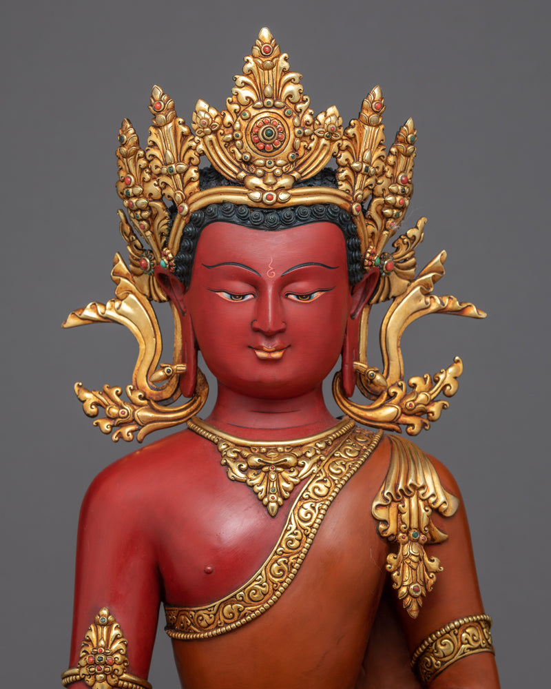 Crown Shakyamuni Buddha Sculpture | Rare Himalayan Art