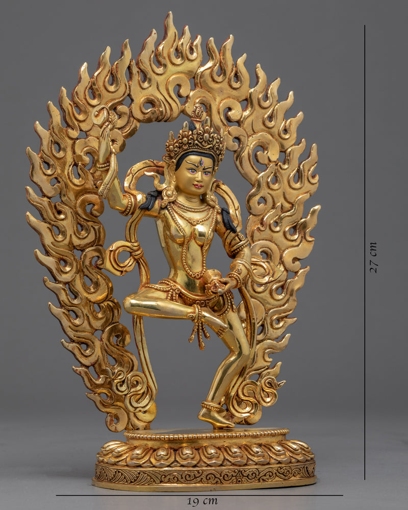 Machig Labdron Gold Statue | Tibetan Buddhist Female Master & Yogini