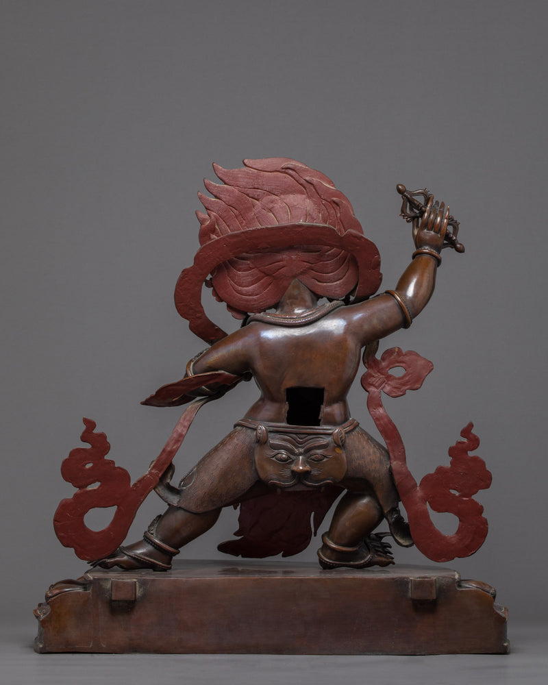 Wrathful Vajrapani Copper Sculpture | Hand-Carved Himalayan Art