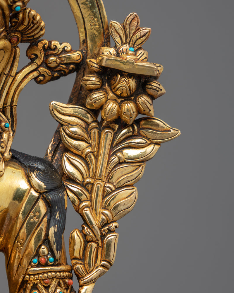 Manjushri Flaming Sword Statue | Handmade Bodhisattva Artwork