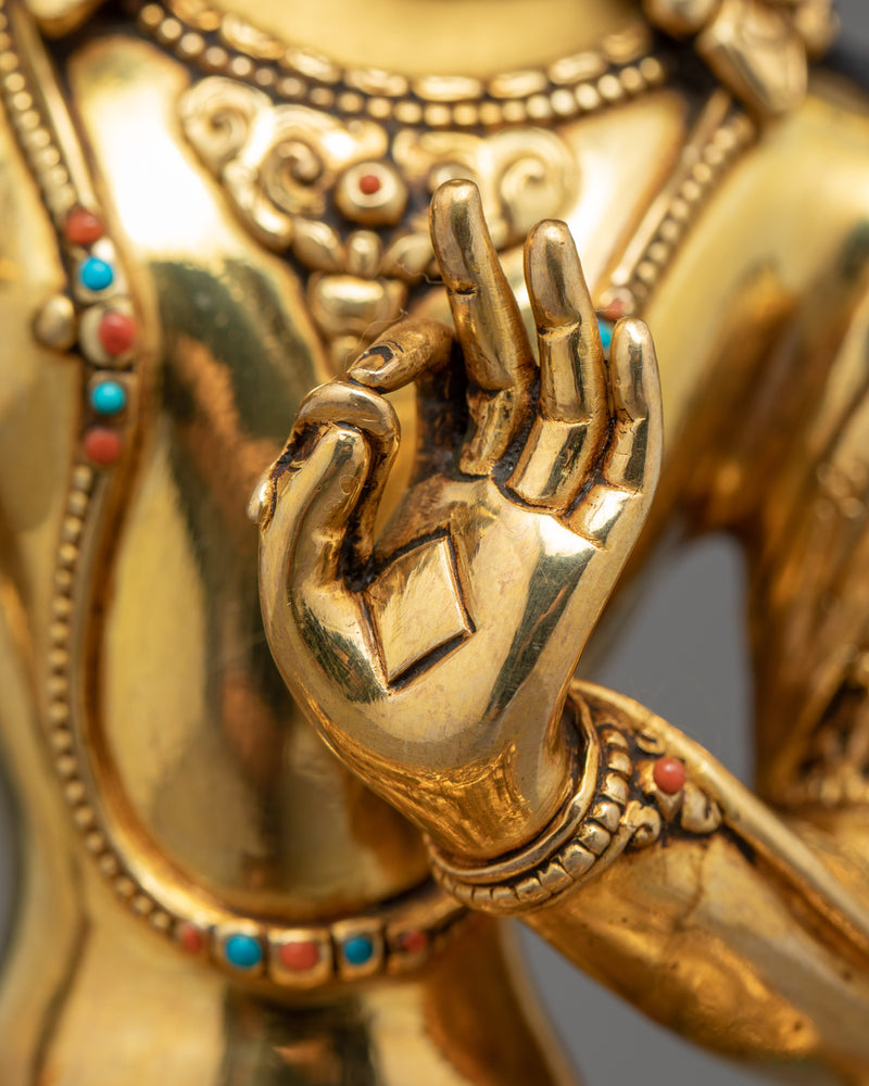 Manjushri Flaming Sword Statue | Handmade Bodhisattva Artwork