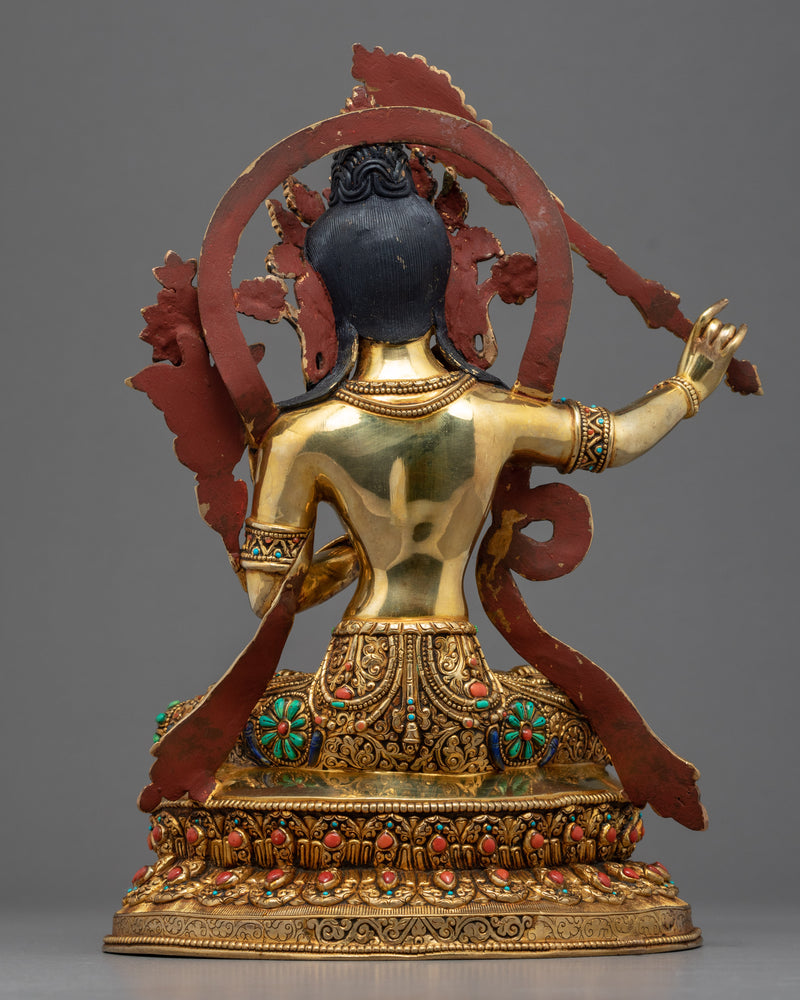 Manjushri Flaming Sword Statue | Handmade Bodhisattva Artwork