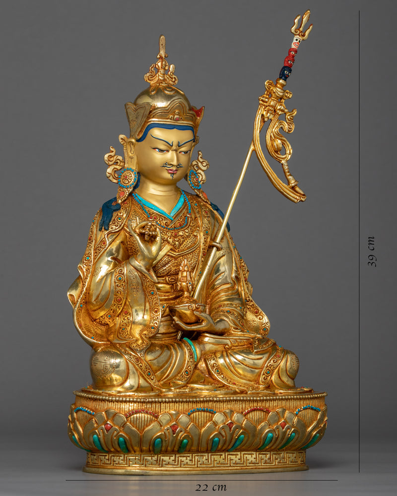 Padmasambhava Guru Rinpoche Sculpture | Intricately Carved Tibetan Figurine