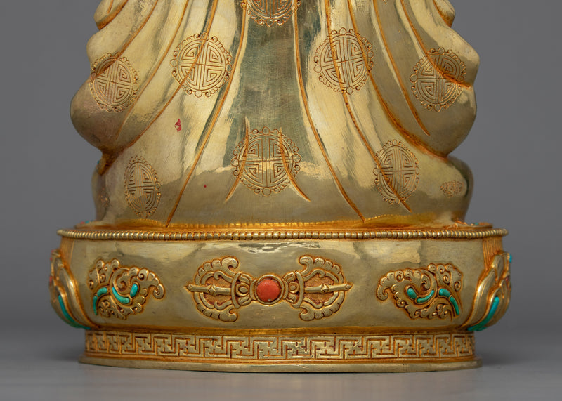 Padmasambhava Guru Rinpoche Sculpture | Intricately Carved Tibetan Figurine
