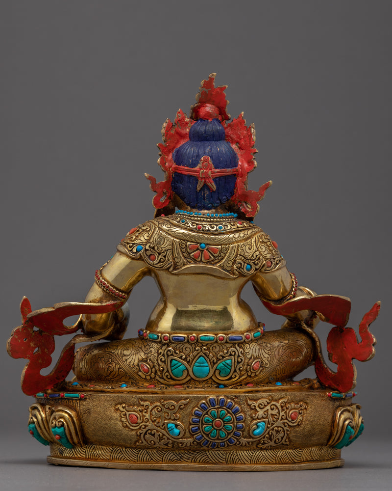 Wealth Deity Dzambhala Gold Sculpture | Traditional Himalayan Art