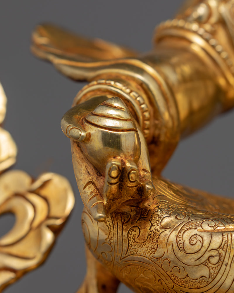 Dzambhala Gold Statue | Deity of Wealth and Prosperity