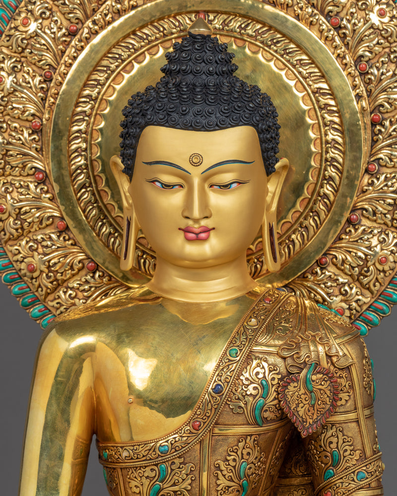Siddhartha Gautama The Buddha | Tibetan Art Plated with Gold
