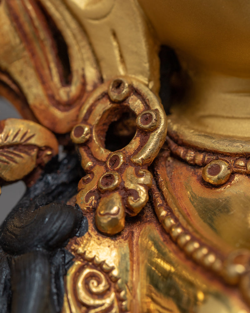 Green Tara Gold Plated Sculpture | Traditionally Hand Carved Art