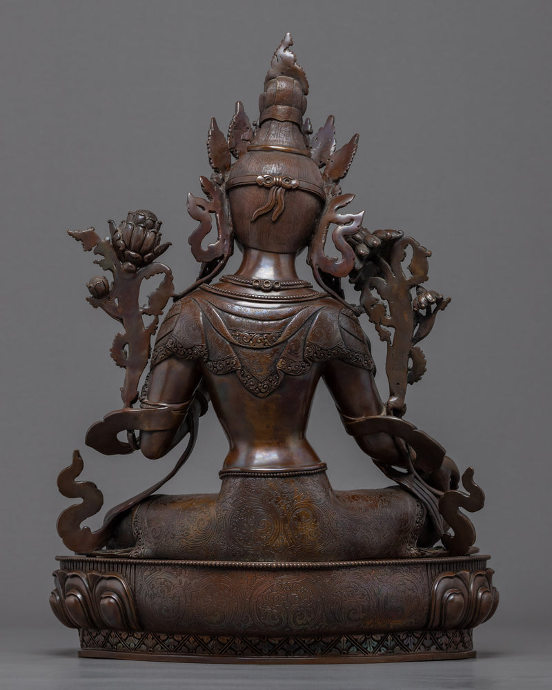 Green Tara Indoor Sculpture | Female Buddha Art