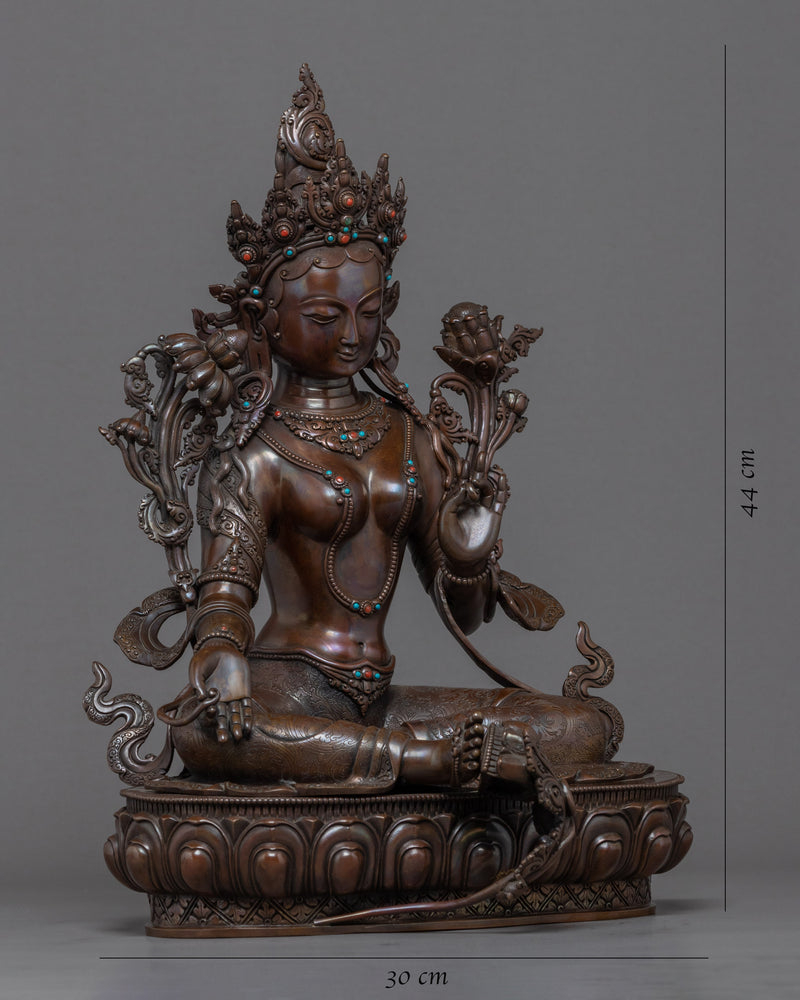 Green Tara Indoor Sculpture | Female Buddha Art