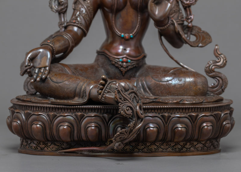 Green Tara Indoor Sculpture | Female Buddha Art
