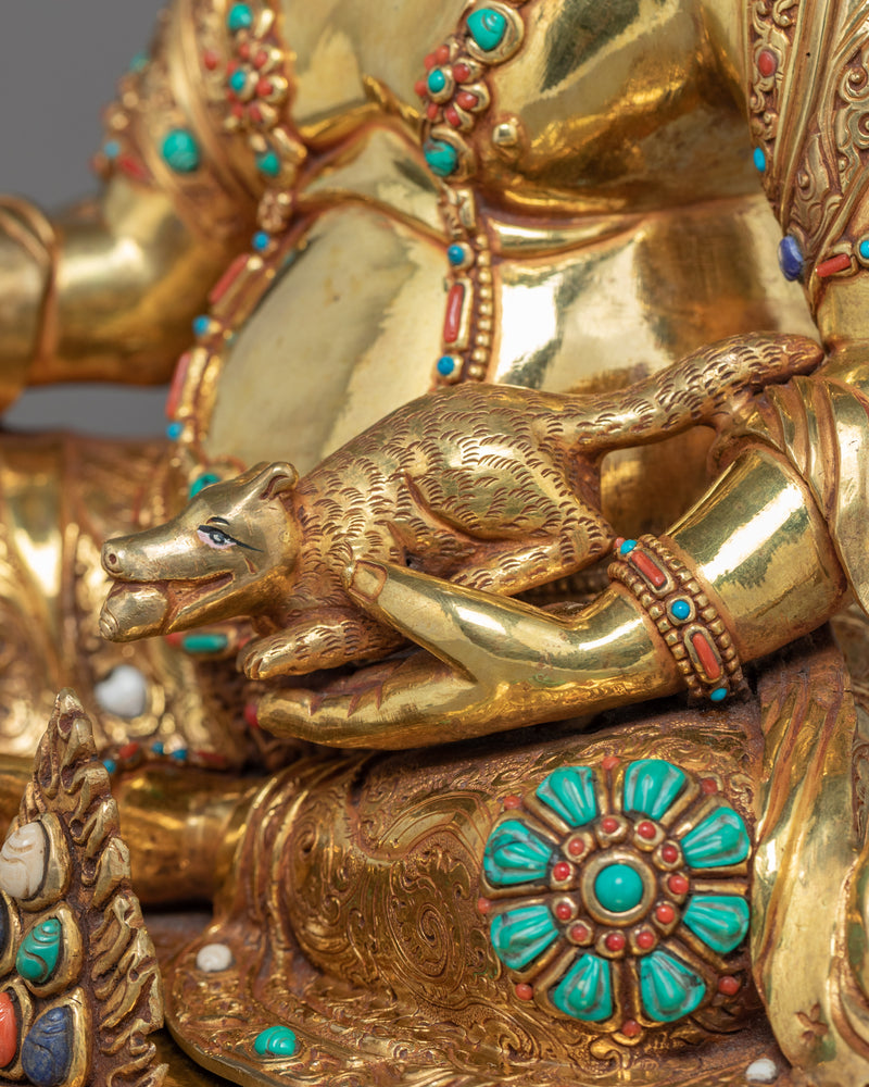 Jambhala Sculpture | 24K Gold Hand Carved Art