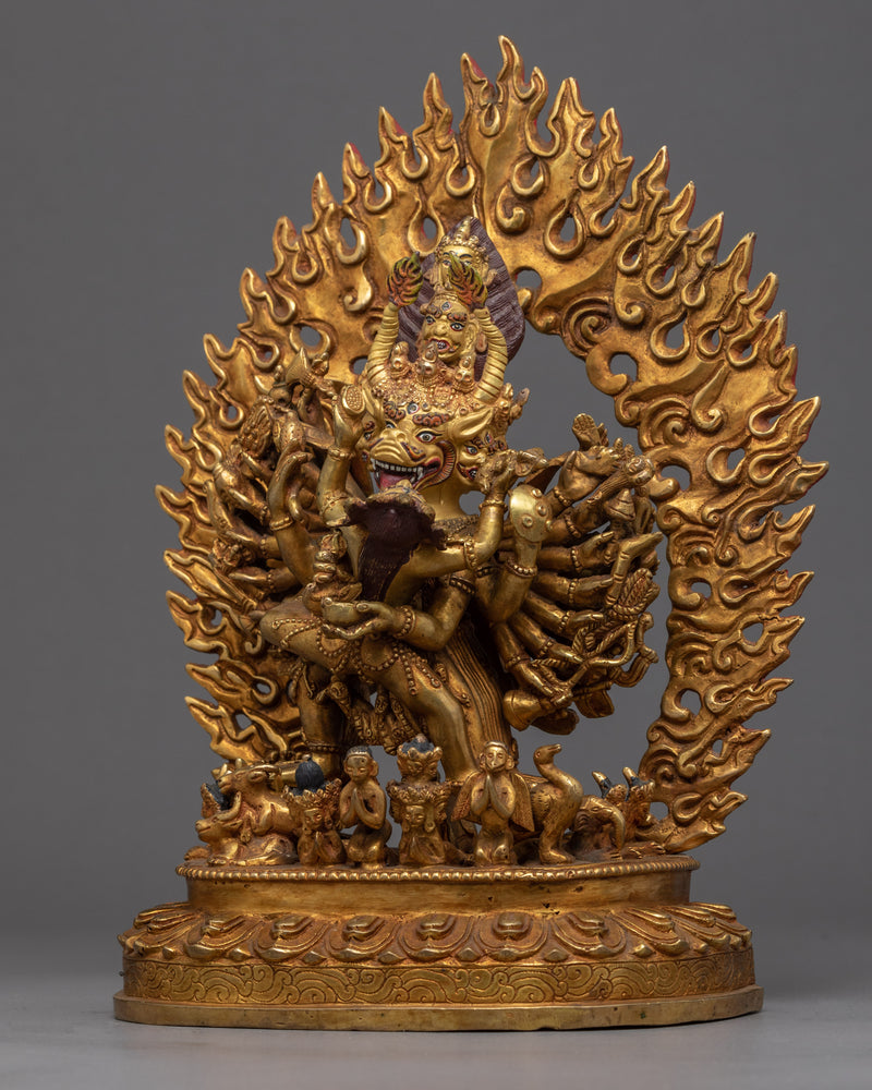 Yamantaka With Consort | Traditional Himalayan Sculpture