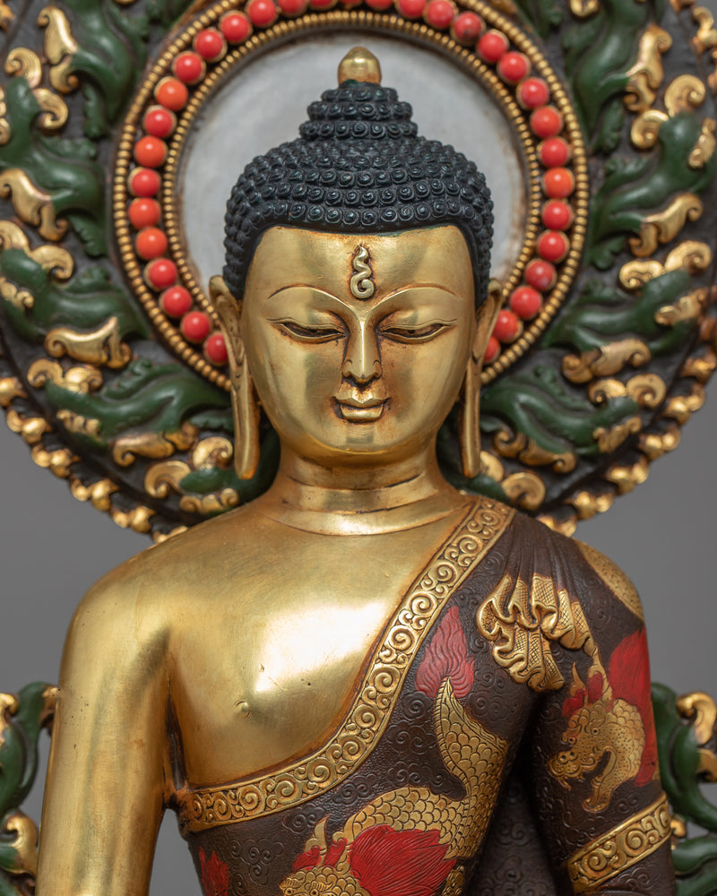 Buddha Shakyamuni Statue | Traditional Himalayan Tibet Art