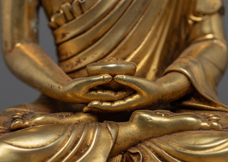 Seated Buddha Amitabha Sculpture | Traditional Tibetan Art