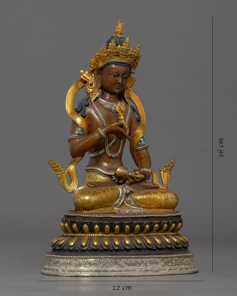 Vajrasattva Gold Sculpture | Traditional Himalayan Art