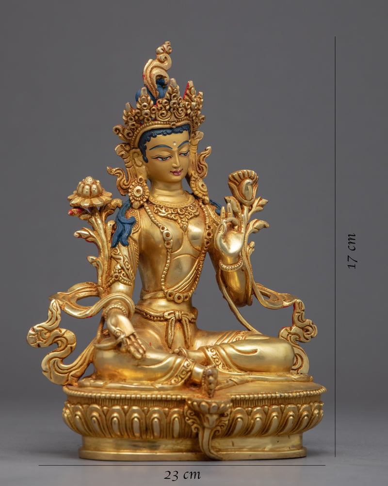 Compassionate Green Tara Statue | Himalayan Buddhist Artwork