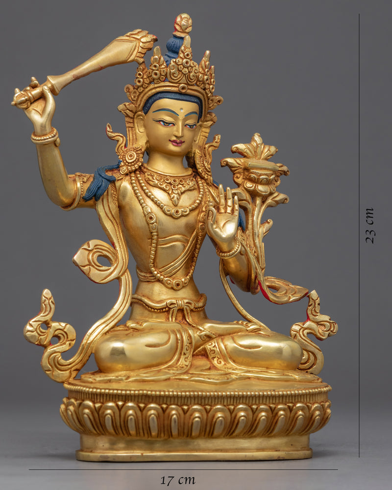 Manjushri Bodhisattva Deity Sculpture | Traditional Himalayan Art
