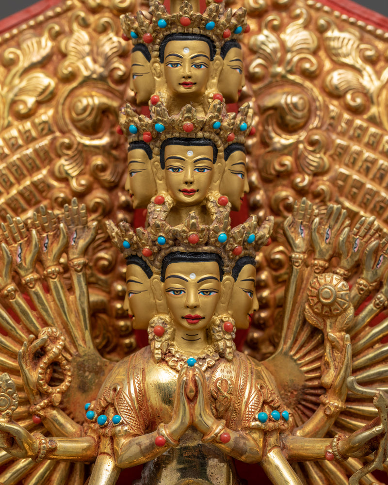 Thousand Armed Chenrezig Statue | Himalayan Hand-Crafted Artwork