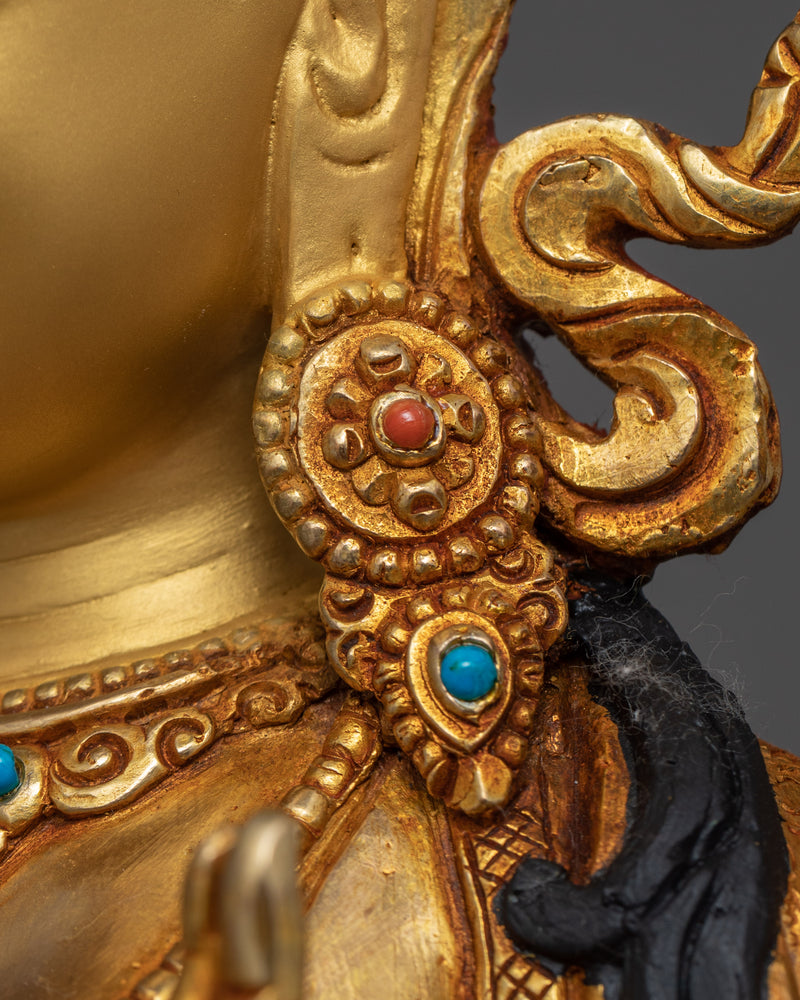 Green Tara Bodhisattva | Tibetan Art Plated with Gold