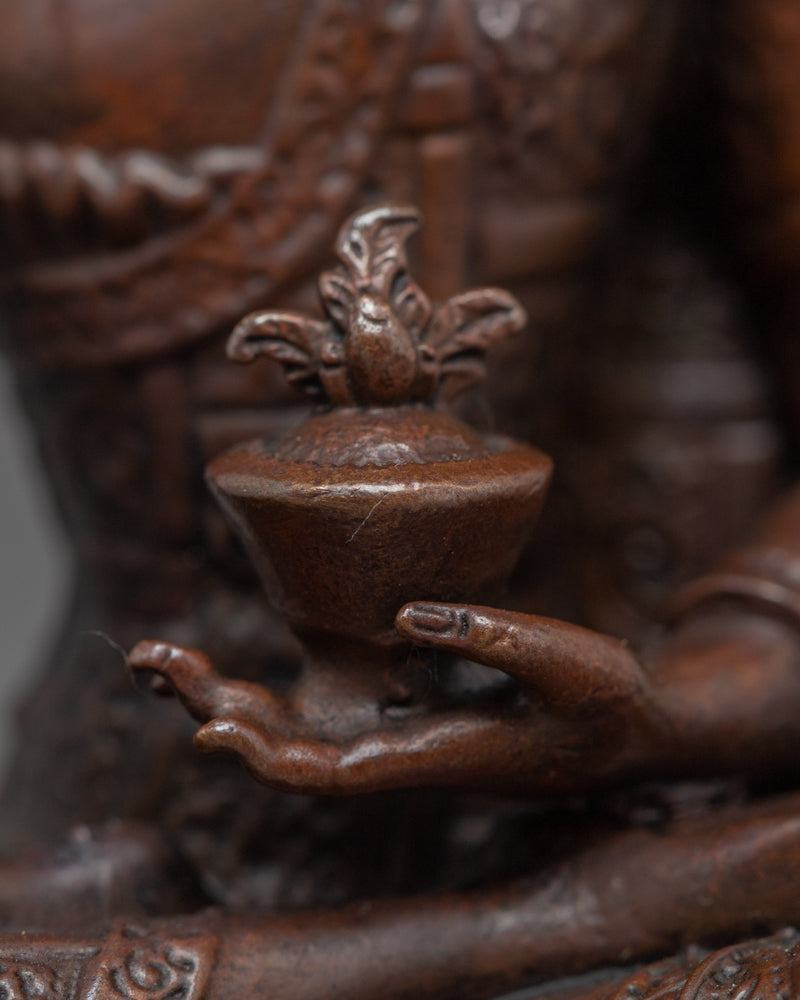 Small Medicine Buddha Statue | Traditional Oxidized Copper Statue