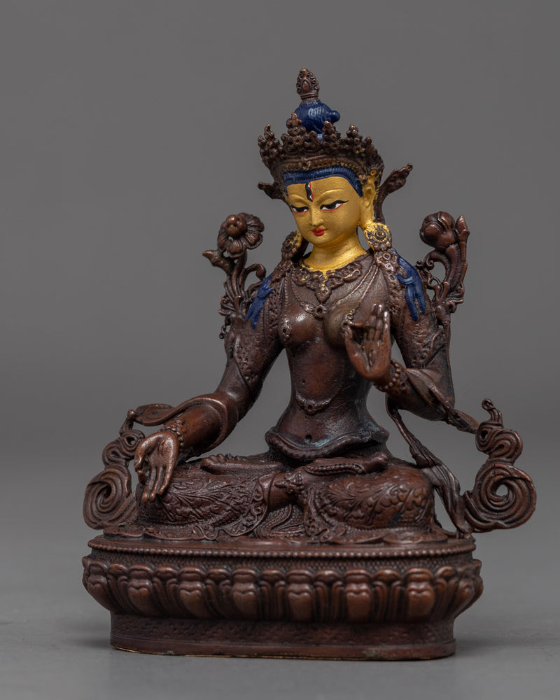 Mini White Tara Statue | Himalayan Buddhist Art