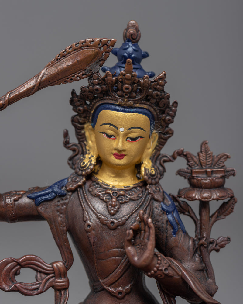 Mini Manjushri Statue | Bodhisattva Deity of Wisdom