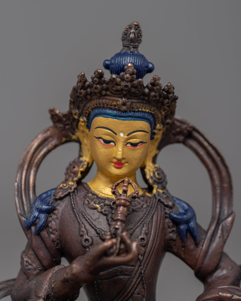 Vajrasattva Mini Copper Statue | Traditional Himalayan Art