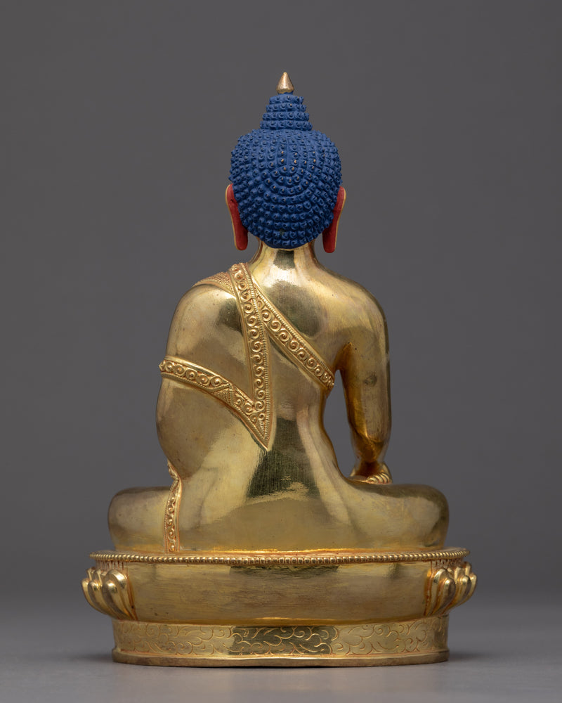 Shakyamuni Buddha Gold Statue | 24K Gold Gilded Historical Buddha Himalayan Art