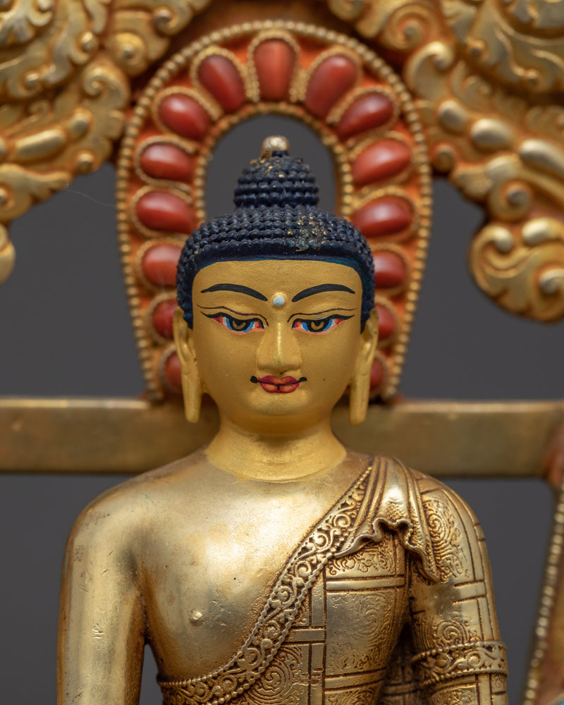 Small Buddha Shakyamuni Sculpture | Machine Molded Gold Statue