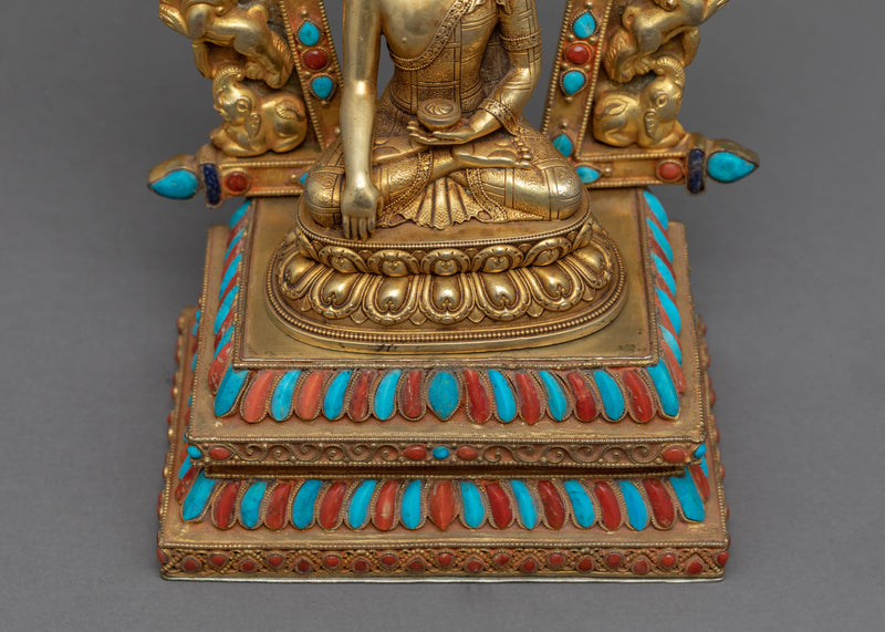 Small Buddha Shakyamuni Sculpture | Machine Molded Gold Statue