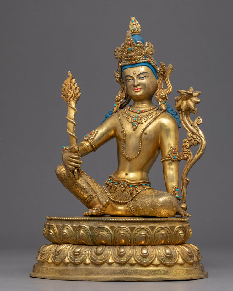 Manjushri Statue Sword | Handmade Antique Finish Art