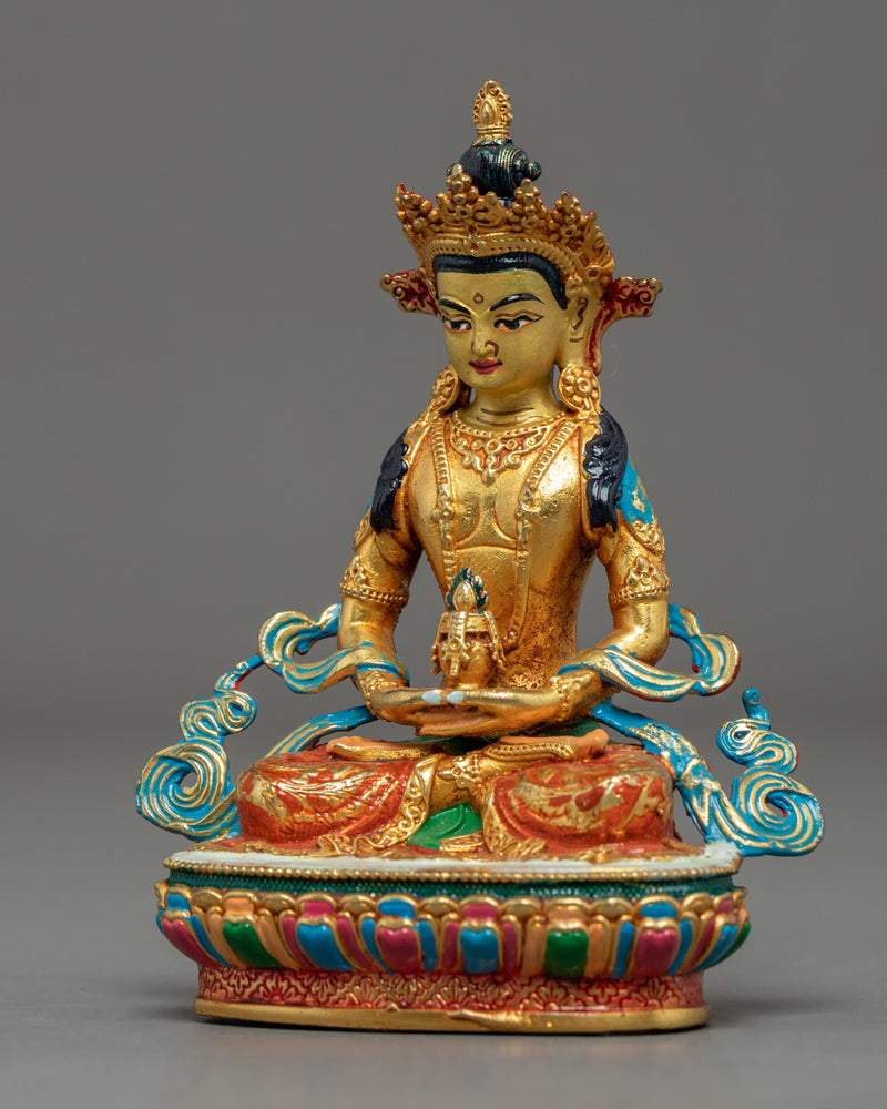 Miniature Statue of Amitayus Buddha | Traditional Buddhist Statue