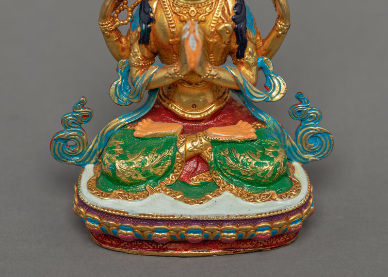 Statue of the 4 Armed Chenrezig | Compassion Deity