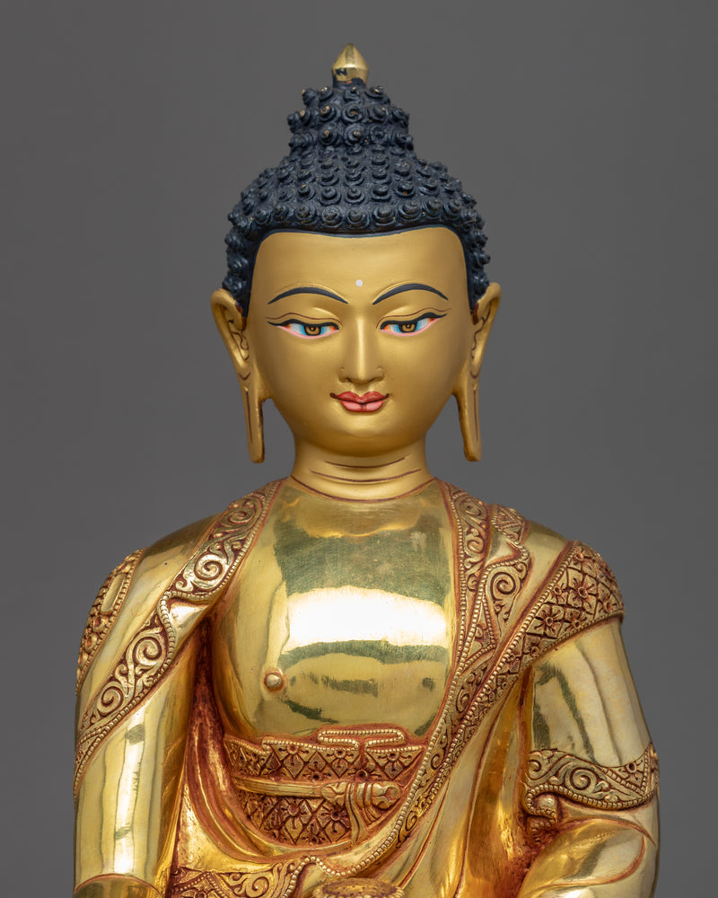 Statue Of Buddha Shakyamuni Seated In Meditation | Traditional Himalayan Art